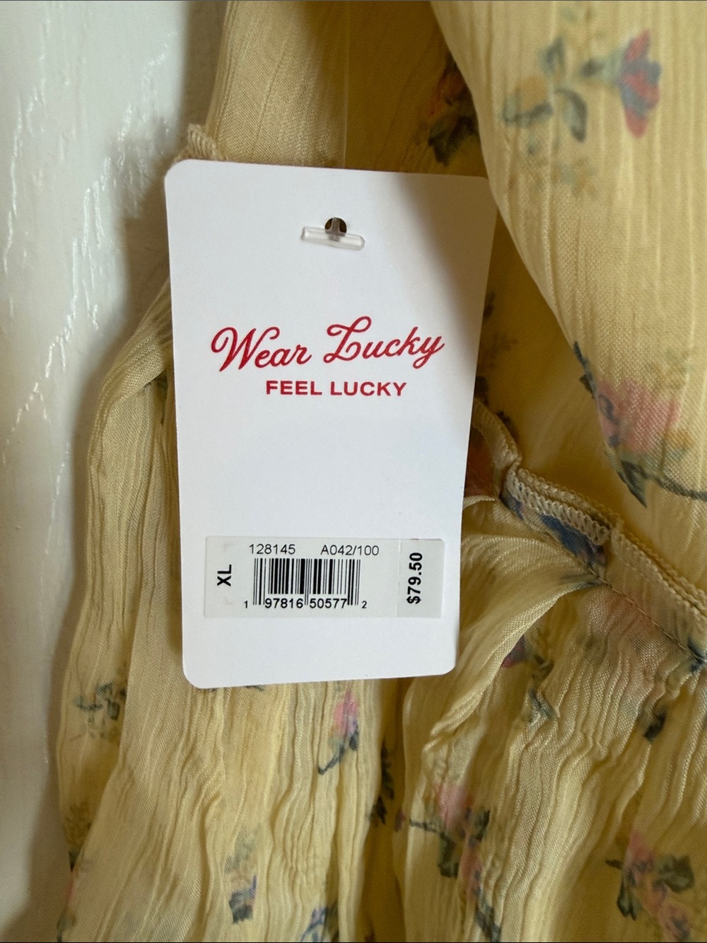 Lucky Brand Pale Yellow Floral Tiered V-Neck Tank - Picture 5 of 5